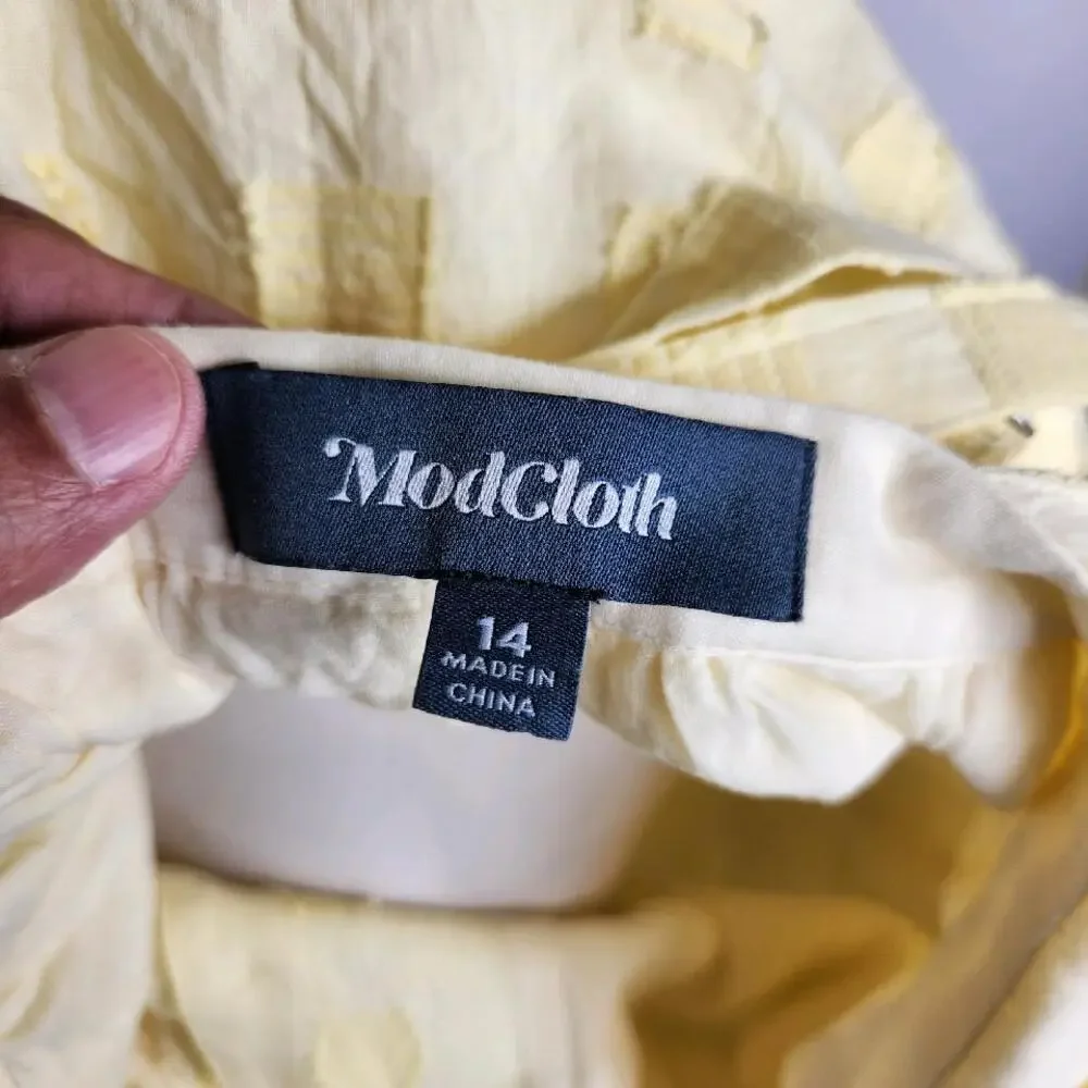 Modcloth Everyday Vacay Sleeveless‎ Dress Women's Size 14 Yellow - Picture 9 of 11